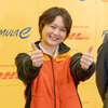 笑顔でリクエストしたポーズに答えてくれた野田樹潤選手。