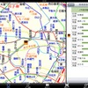 iPad 向けの停車位置表示画面と路線図
