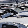 津波の被害を受けたトヨタのモータープール