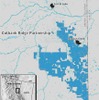 カナダ ブリティッシュ・コロンビア州におけるプロジェクト鉱区地図