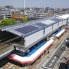 既に太陽光発電システムを導入済みの南行徳駅も太陽光パネルを増設する。