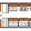 旅行商品専用車両となる1号車の平面図。さまざまな種類の座席が設けられる。