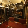 箱根登山鉄道の新型車3000形の車内。4月12日に同社入生田車両基地に搬入された