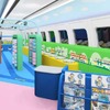JR西日本とタカラトミー、パナソニックは、7月から500系新幹線の車内を改造した「プラレールカー」を運行すると発表。画像は「プラレールカー」車内のイメージ。大型のプラレールジオラマなどを設置する