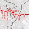 東西線の路線図。仙台市中心部を東西に横断する。