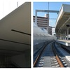 今回の下り線高架化に伴い青木駅と深江駅の下り線ホームも高架化される。写真は青木駅。