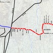 国交相が今回認定した区間（赤）。途中17カ所に停留場が設けられる（停留場名は仮称）。