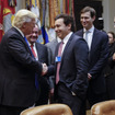 トランプ大統領と会談するフィールズ氏（24日）　(c) Getty Images