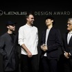LEXUS DESIGN AWARD 2017 スナーキテクチャー（メンター）、吉添裕人（グランプリ受賞者）、澤良宏（レクサスインターナショナル プレジデント）