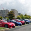 浦安市総合公園の駐車場にはスポンサーとなったレクサスの車両が勢揃い