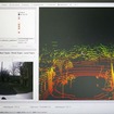 Autoware上で動作している様子をPC上で反映したもの。右側がLiDAR、左がカメラによって認識したもの