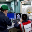 米海軍病院船マーシー（2018年4月23日、太平洋上）。CTスキャンの訓練。