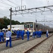 京王電鉄・総合事故復旧訓練：復線作業