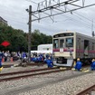 京王電鉄・総合事故復旧訓練：復線作業