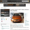 ヒュンダイグループの2012年世界新車販売目標を伝えた『ロイター』