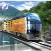 クルーズトレインのイメージ。JR東日本は「時間と空間の移り変わりを楽しむ列車をコラージュイメージしたもので、実際の車両とは異な」るとしている。