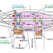 全ての工事が完成した後の構内図。上り線の降車専用ホームを廃止する一方、ほかのホームは幅を広げる。