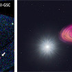 重量級の白色矮星の爆発の瞬間を捉えたMAXIによる撮像画像（左）と想像図（右）出展：理化学研究所