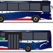大船渡線BRT向け観光バスは「三陸の『海』」がテーマ。濃い青をベースにする。
