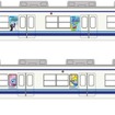スタンプラリー開催にあわせて運行されるラッピング列車のイメージ。8000系2両編成1本にラッピングを施す。
