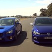 スバル WRX STI と VW ゴルフRの加速競争映像を公開した南アの『Cars.co.za』（動画キャプチャ）