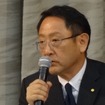 常務役員の逮捕について会見を開いたトヨタ自動車 豊田章男社長（19日）