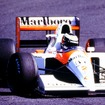 1991年、マクラーレン・ホンダ MP4/6でF1日本グランプリを走るゲルハルト・ベルガー