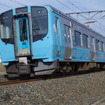 今回の会場アクセス列車は1往復増えて3往復運行される。写真は青い森鉄道の青い森703系。