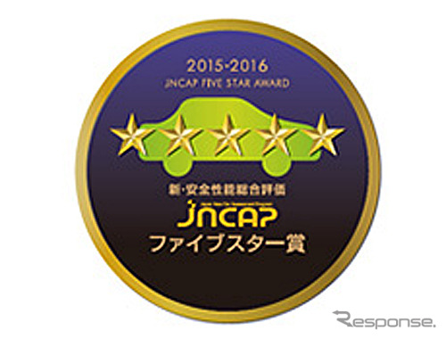 2015年度JNCAP自動車アセスメント 新・安全性能総合評価ファイブスター賞