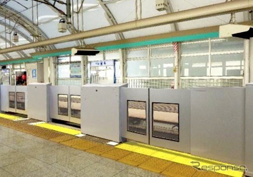 京成電鉄が日暮里駅に導入するホームドアのイメージ。2017年度中の使用開始を目指す。