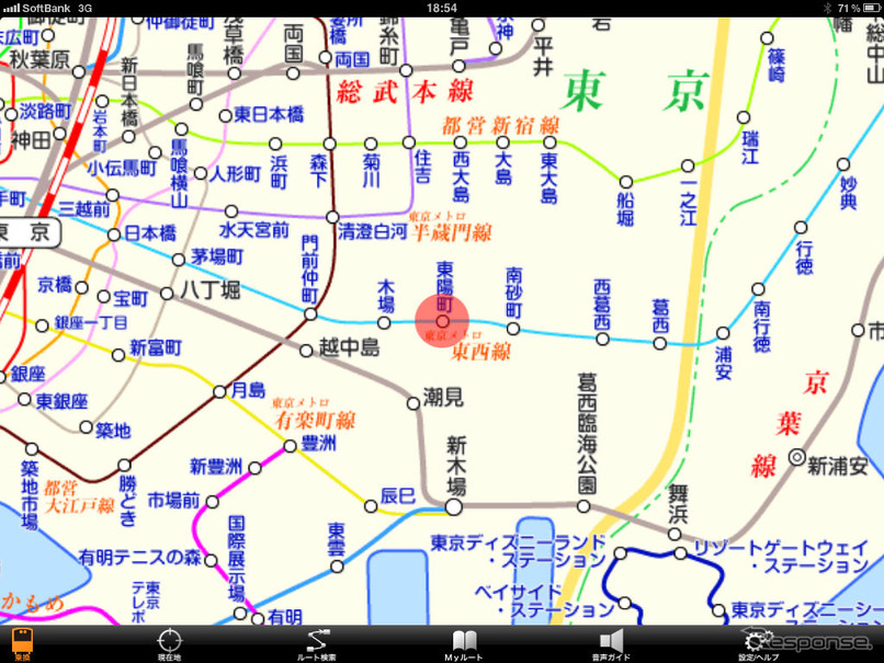 iPad 向けの路線図画面