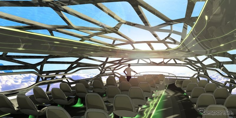 2050年のエアバス構想図。昼間のバイタライジング・ゾーン