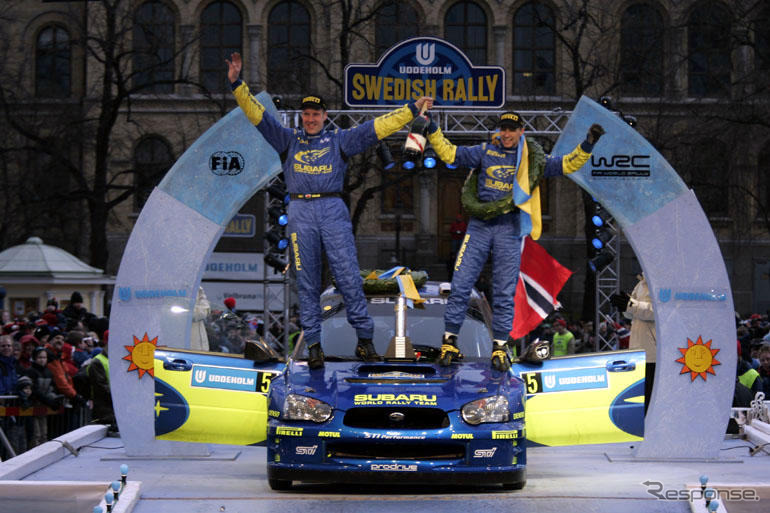 【WRCスウェディッシュラリー】スバル・ソルベルグ優勝、三菱2台入賞