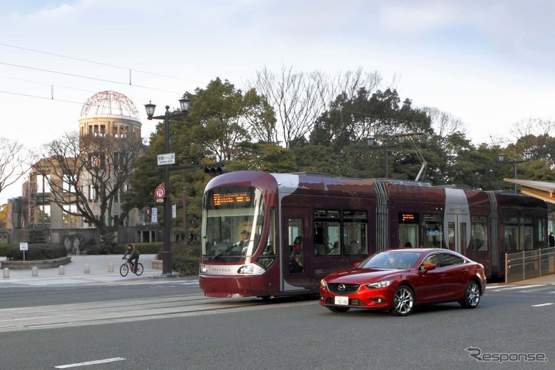 世界初の路面電車-自動車間通信による先進安全支援システムのデモンストレーション走行（イメージ）