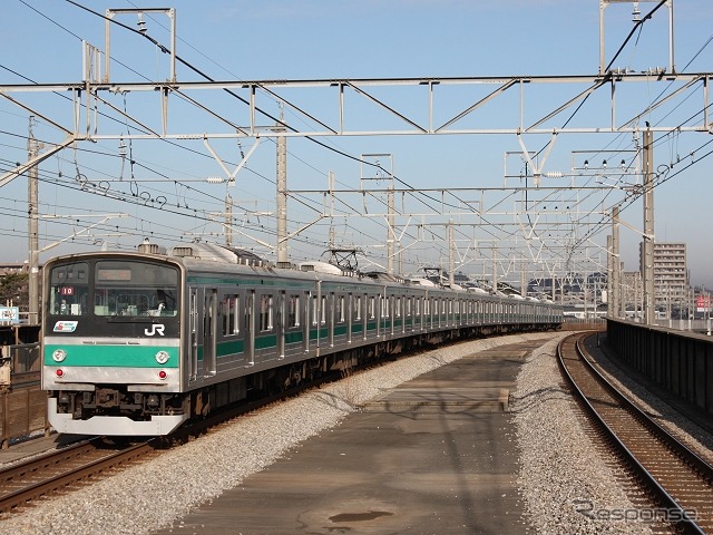 埼京線の205系。E233系7000番台への置き換えを機にジャカルタ都市鉄道に譲渡されることが決まった。
