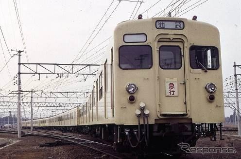 かつて東上線で運用されていたセイジクリーム塗装の車両。100周年記念イベントの一環として、3月末頃から81111号編成をセイジクリーム塗装に変更して運行する。