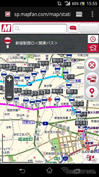 スマートフォン向け無料地図サイト「MapFan」