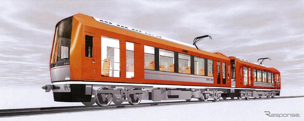 11月1日から営業運転を開始することが決まった箱根登山鉄道3000形のイメージ。同社初のVVVFインバーター制御方式となる。