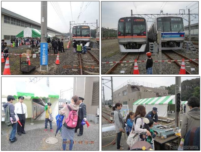 前回の「東葉家族車両基地まつり」の様子。「子ども制服着用撮影」（左上）のほか車両の展示（右上）、運輸関係の展示（左下）、技術関係の展示（右下）などが行われた。今年は11月2日に開催される。