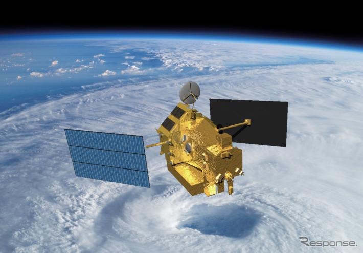 熱帯降雨観測（TRMM）衛星のイメージ