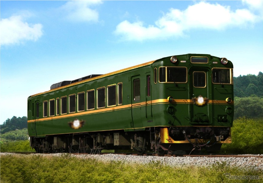 今秋にも城端線と氷見線で運行を開始する「コンセプト列車」の外観。キハ40形気動車を改造して投入する。