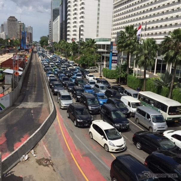 ジャカルタ市内の渋滞風景