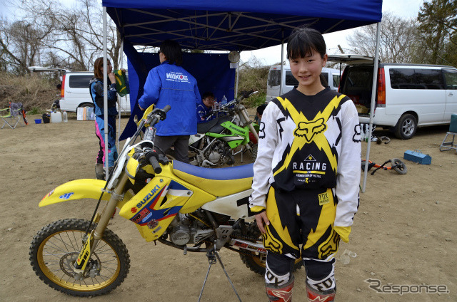 中学生モトクロスライダーのミサキさん（オートスポーツ清水）