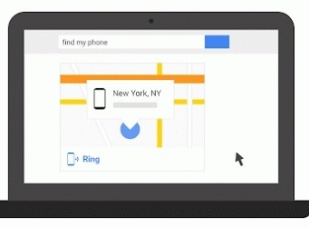 PCからGoogle検索で「Find my phone」と入力すると地図上で端末の現在地を表示してくれる