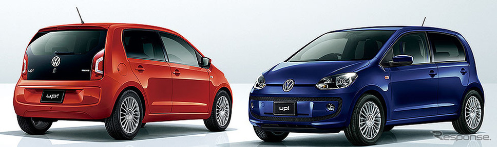 VW 新型up！ 新色ホットオレンジメタリックとブルーベリーメタリック