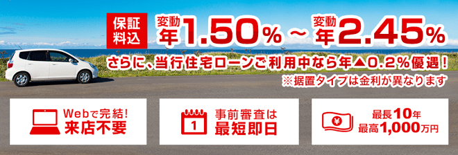 【三菱UFJ銀行】ネットDEマイカーローン

