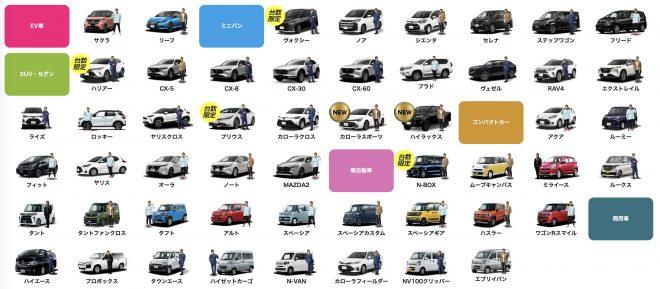 人気車種のラインナップ
