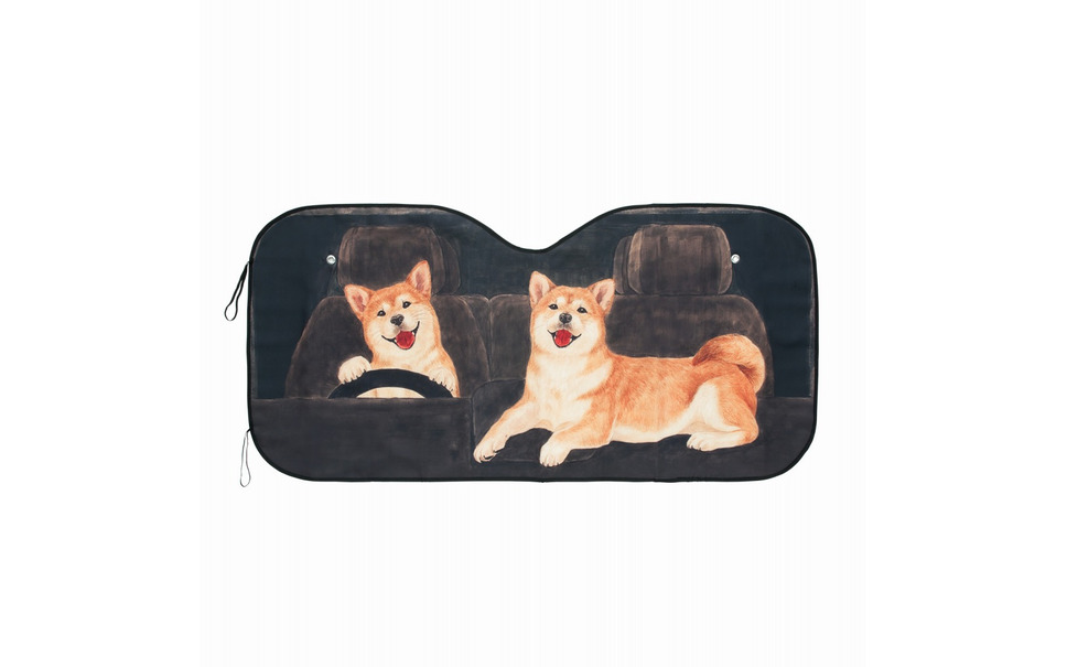 フェリシモ ユニークデザインのサンシェードを発売 つぶらな瞳の柴犬が運転席に 2枚目の写真 画像 レスポンス Response Jp