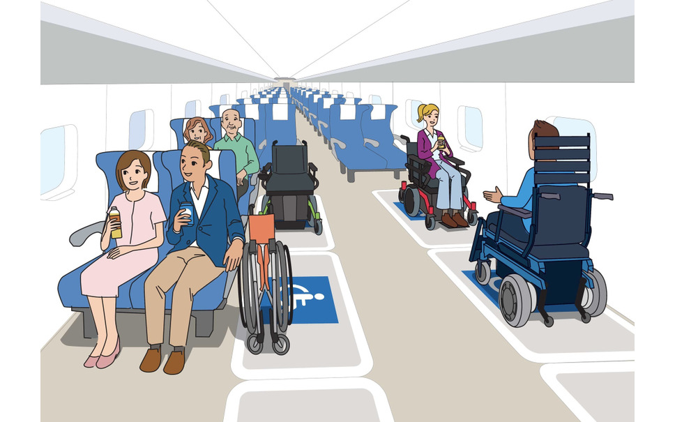 1編成あたり3 6以上の車椅子用フリースペースを設置 新幹線のバリアフリー化基準を改正へ 21年7月1日 2枚目の写真 画像 レスポンス Response Jp