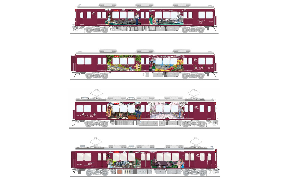 阪急電鉄 神戸線と宝塚線でラッピング列車運行 わたせイラストと手塚キャラ 1枚目の写真 画像 レスポンス Response Jp